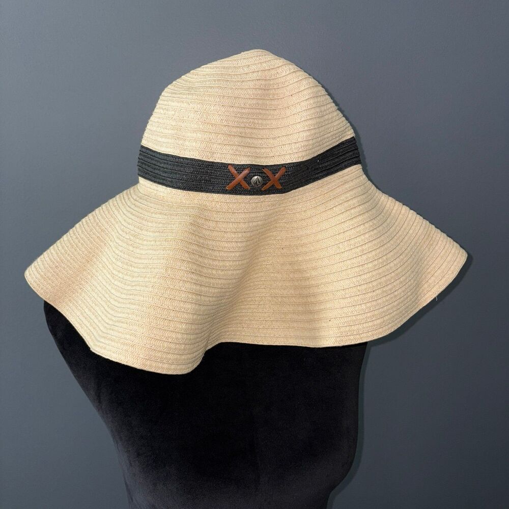 Volcom Floppy Beach Sun Hat XS/S Tan Black